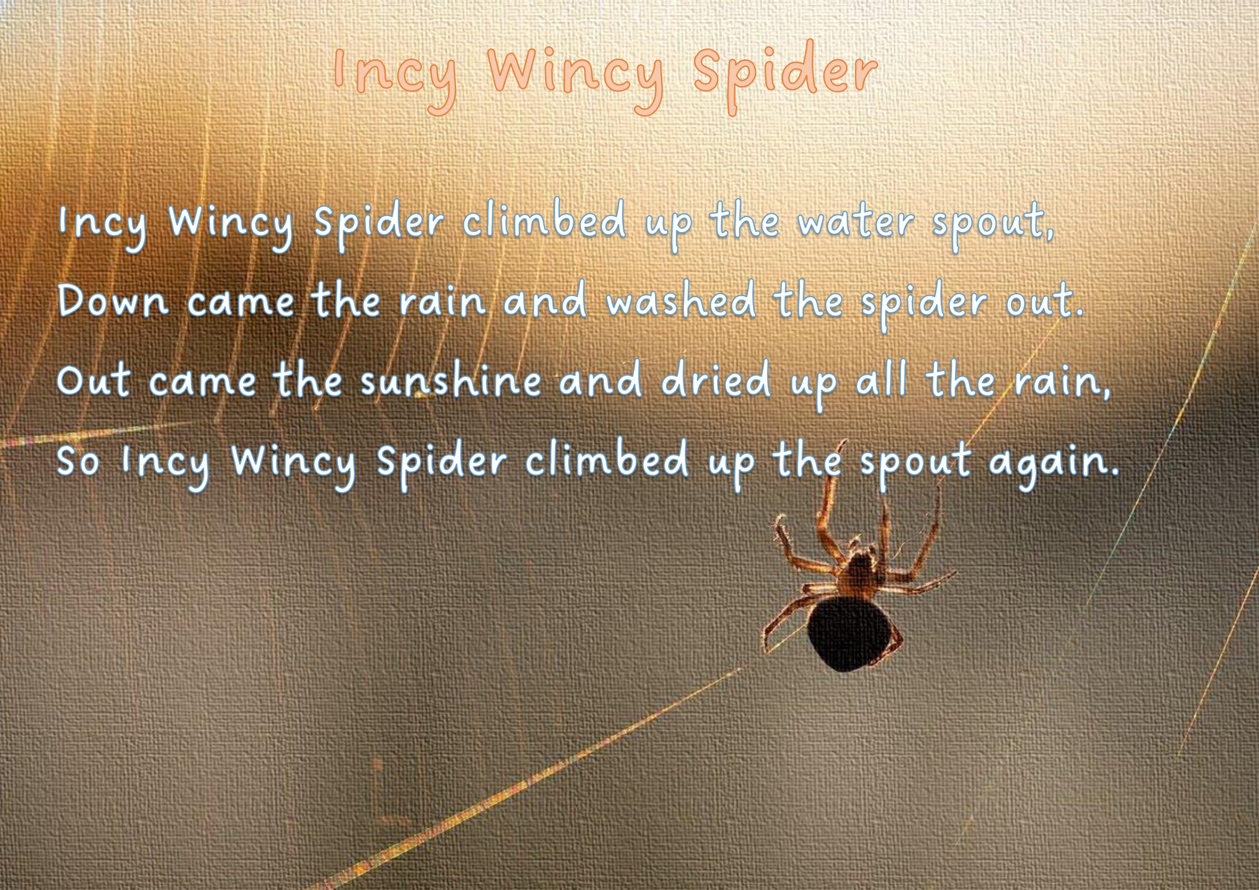 Incy Wincy Spider Nursery Rhyme With Lyrics
